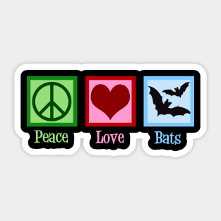 Peace Love Bats Sticker